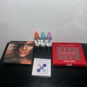 Ellen Tracy Contour Palette with Beauty Creations Lipsticks and Morphe 2 Set
